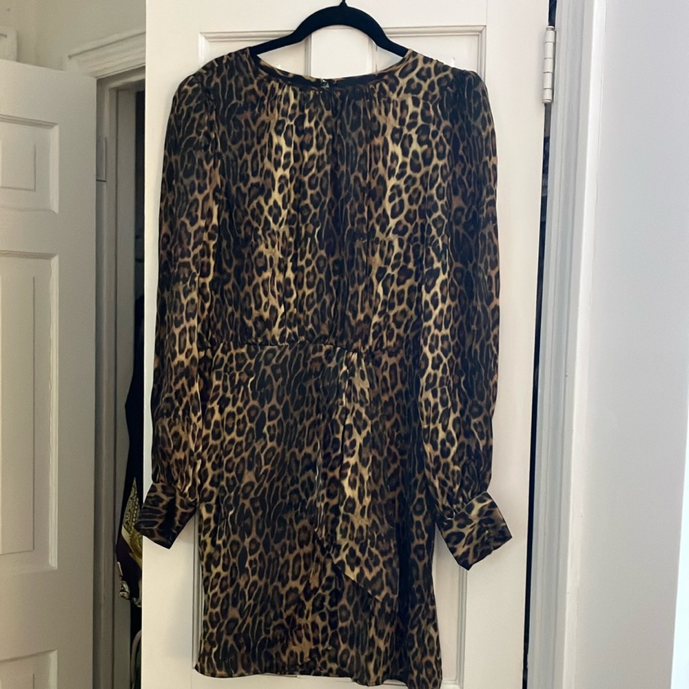 Leopard Print Silk Women's Dress